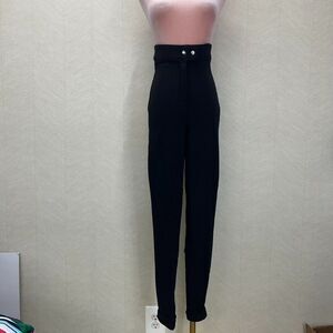 American Apparel High Waist Stretch Black Ribbed Jegging Pants Womens Size M